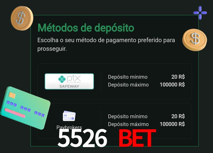 O cassino 5526 Bet oferece uma grande variedade de métodos de pagamento